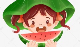 夏天人物吃瓜照片